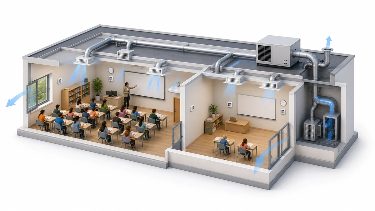 Occupied school classrooms with temperature, humidity and carbon-dioxide monitoring